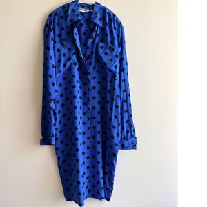 Estate/Vintage Stanley Sherman 100% silk button-up dress - 80's - Size 8